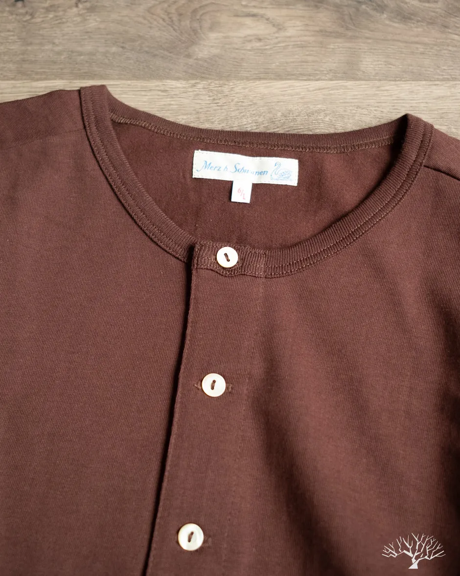 206 Long Sleeve Henley - Coffee