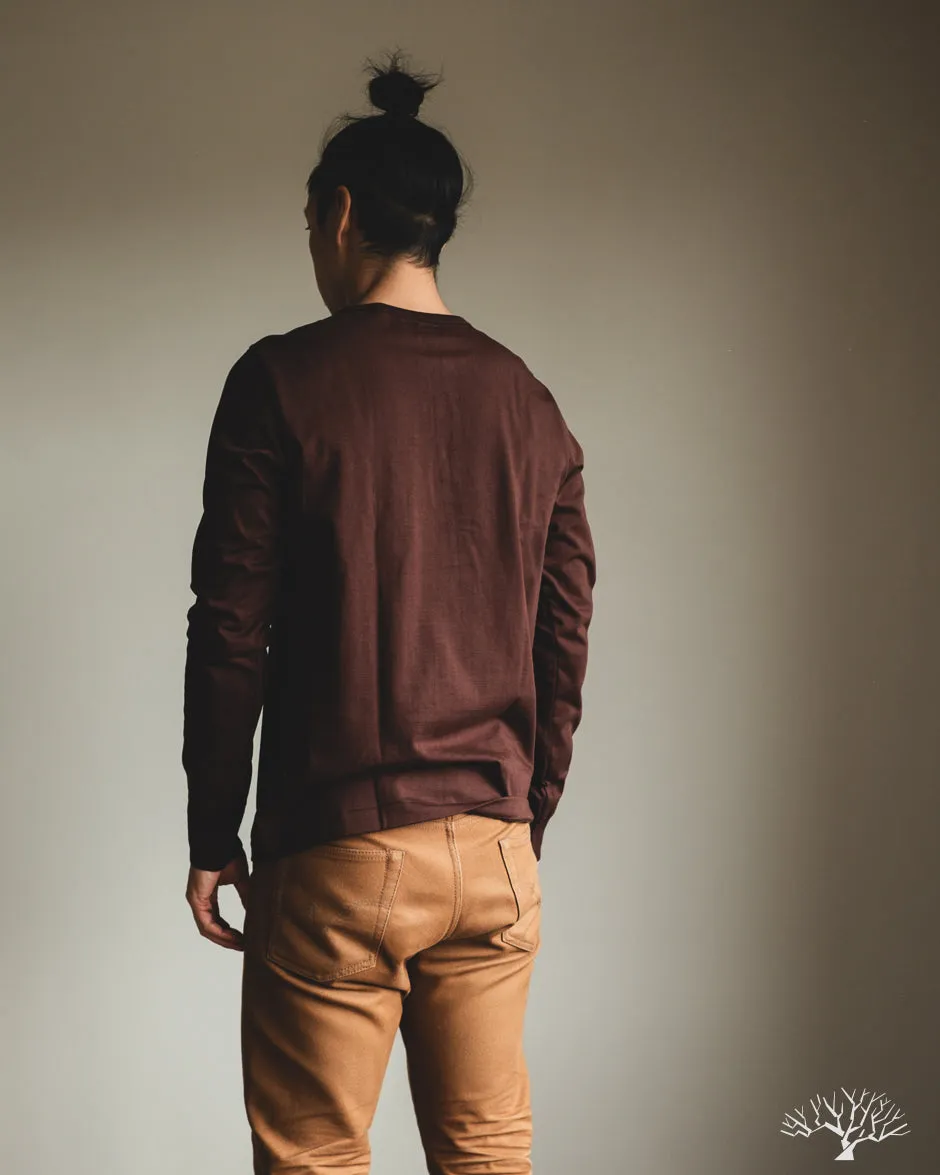 206 Long Sleeve Henley - Coffee