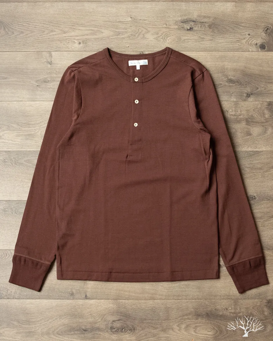 206 Long Sleeve Henley - Coffee