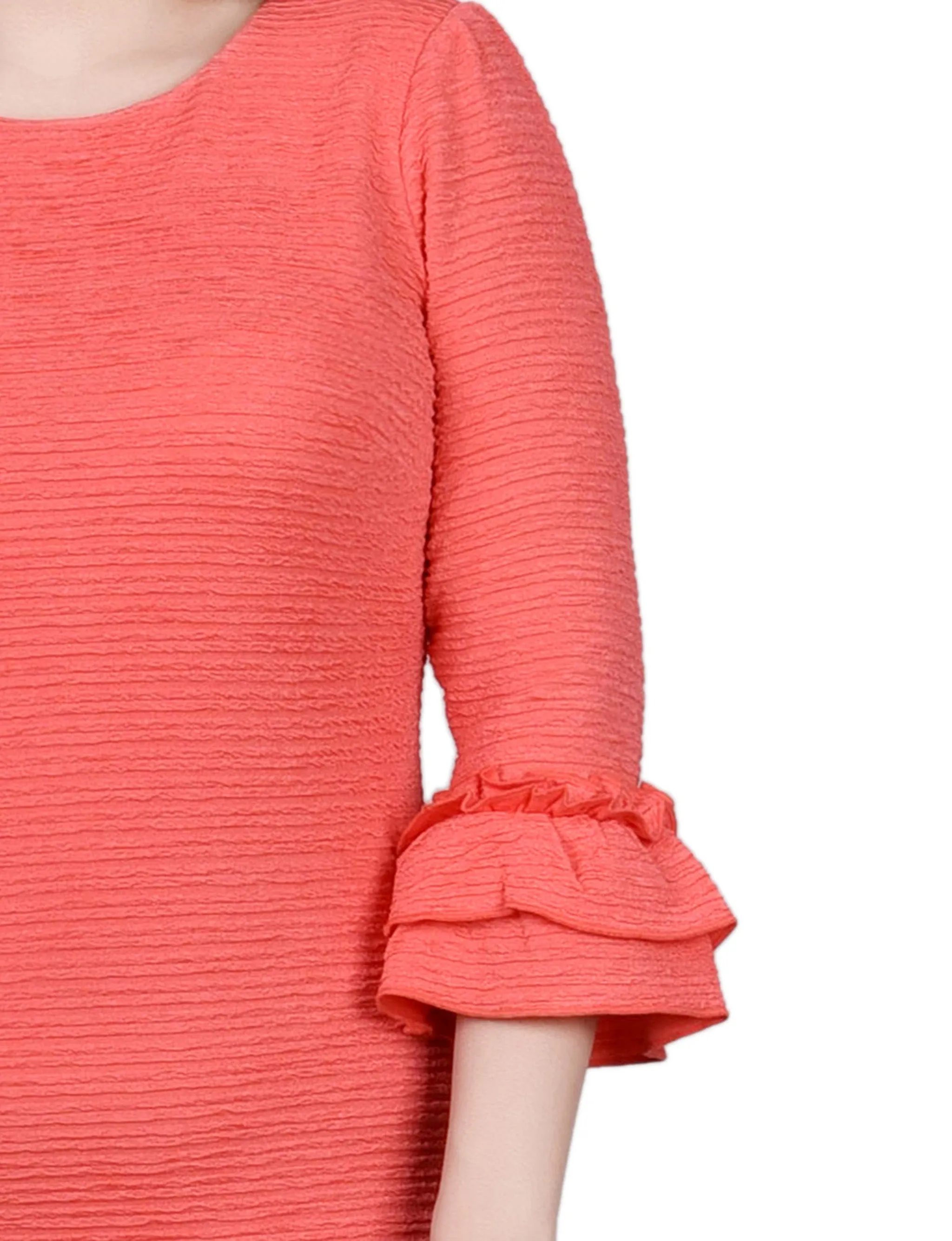 3/4 Sleeve Textured Knit Dress