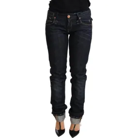 Acht Elegant Low Waist Skinny Dark Blue Jeans