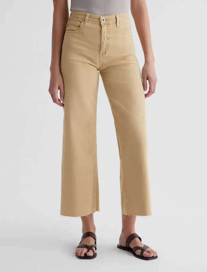 AG Denim Saige Wide Leg Crop in Sulpher Aspen Yellow