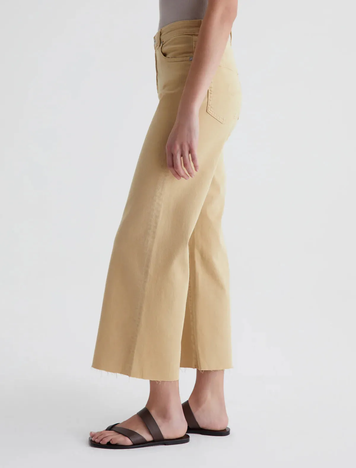 AG Denim Saige Wide Leg Crop in Sulpher Aspen Yellow