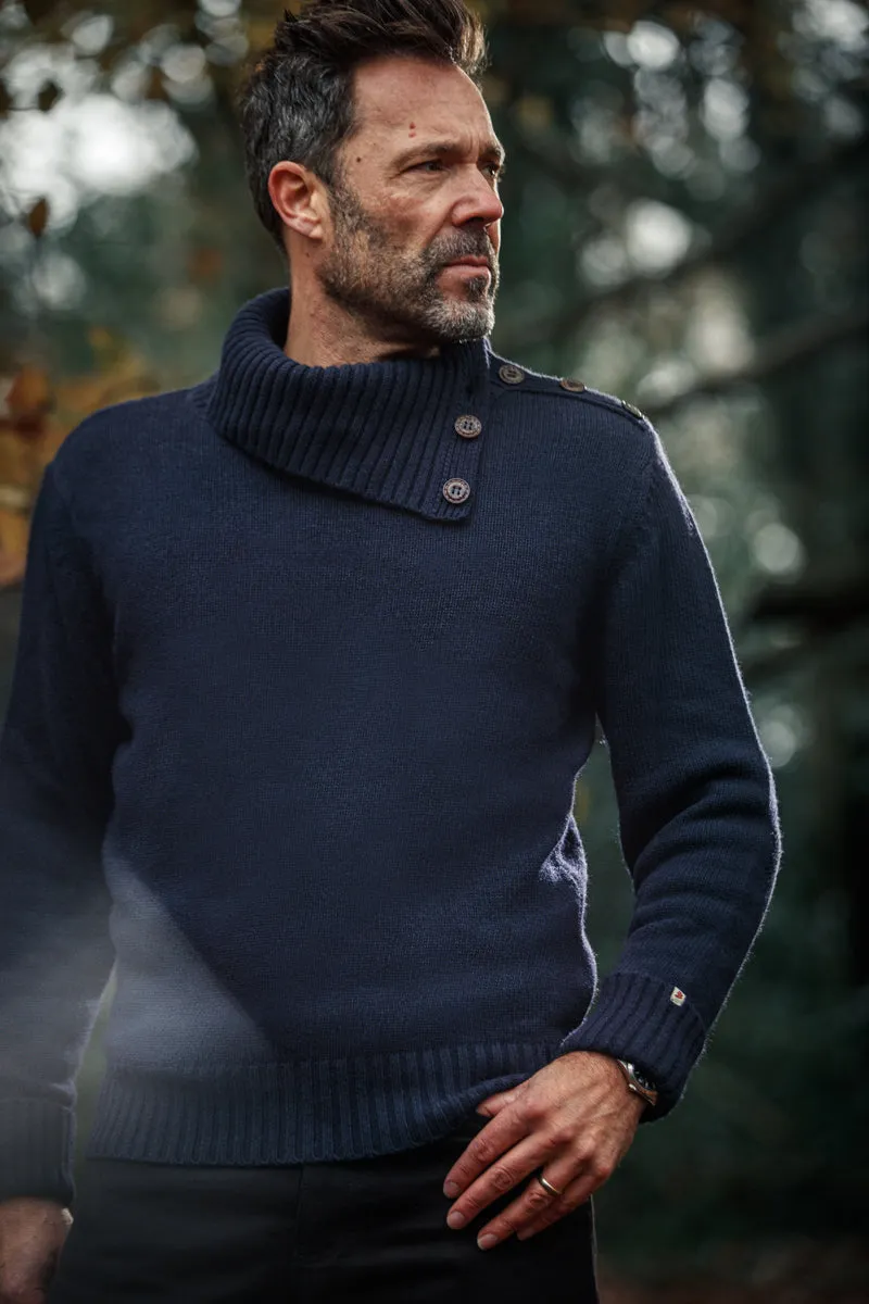 &SONS Ahab Submariner Rollneck Jumper Navy