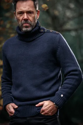 &SONS Ahab Submariner Rollneck Jumper Navy