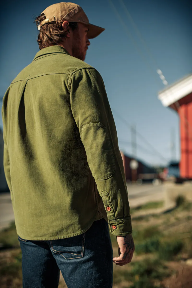 &SONS Lichen Moleskin Shirt Army Green