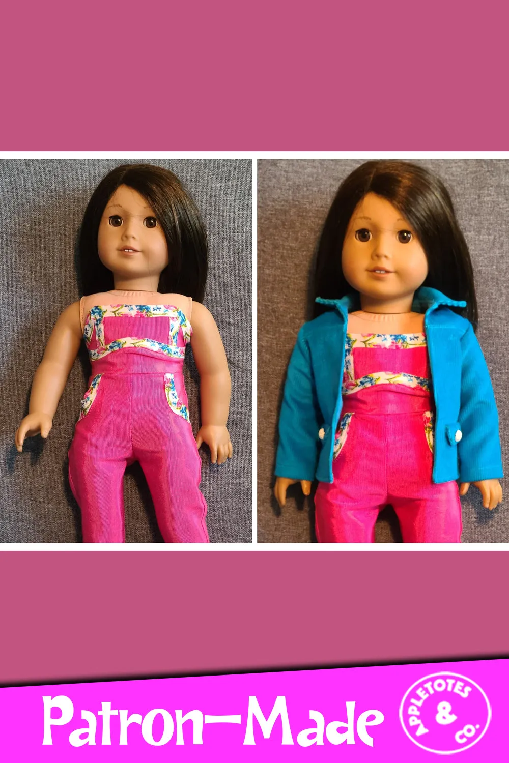 Bailey Jacket 18 Inch Doll Sewing Pattern - SVG Files Included