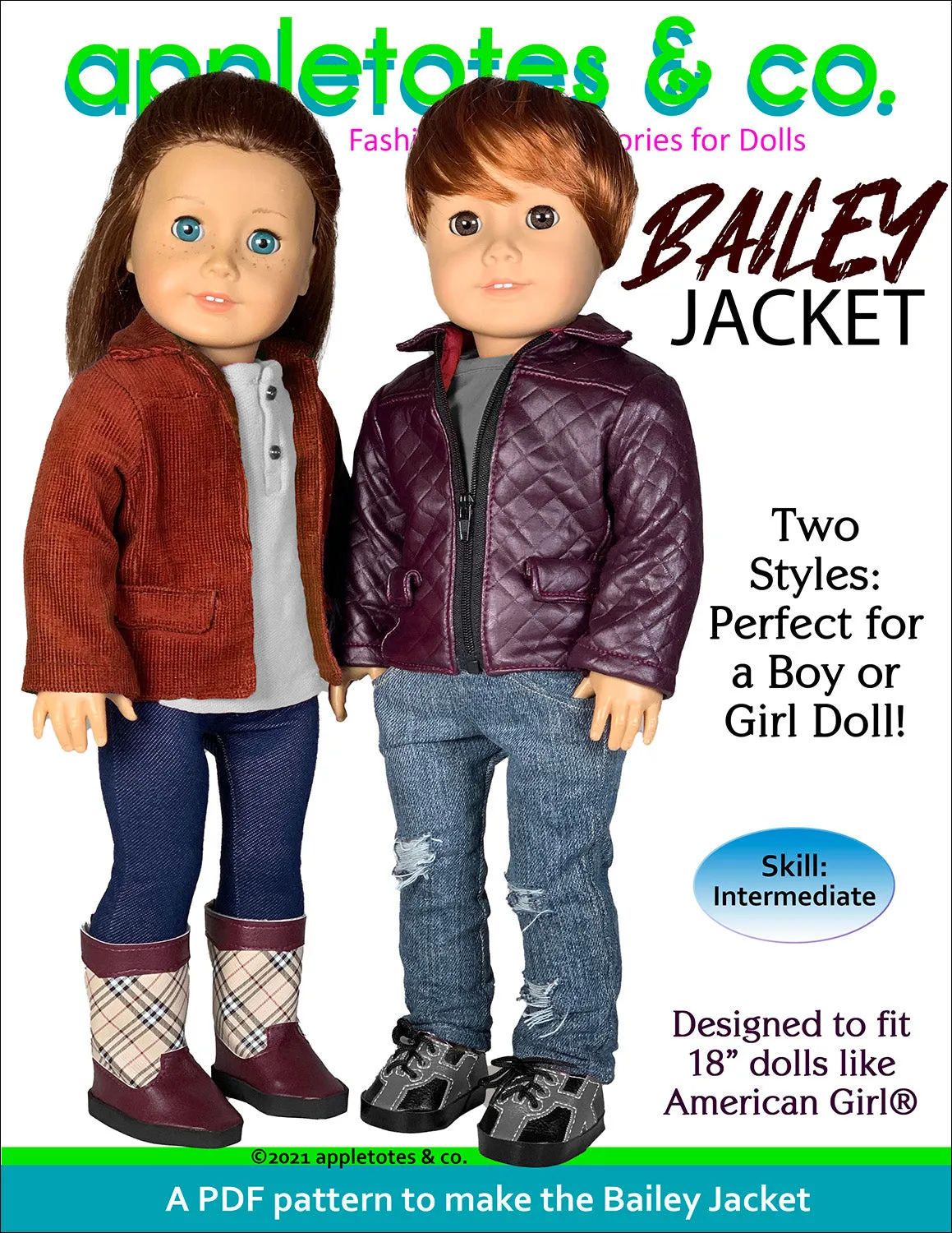 Bailey Jacket 18 Inch Doll Sewing Pattern