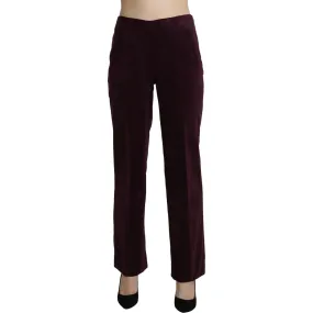 BENCIVENGA Elegant High Waist Straight Purple Pants