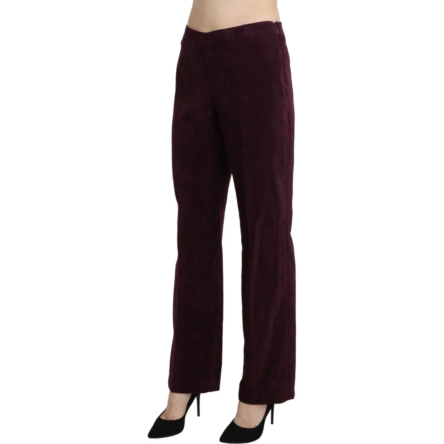 BENCIVENGA Elegant High Waist Straight Purple Pants