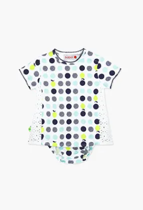 Boboli Spotty Dress- Yellow/White/Navy