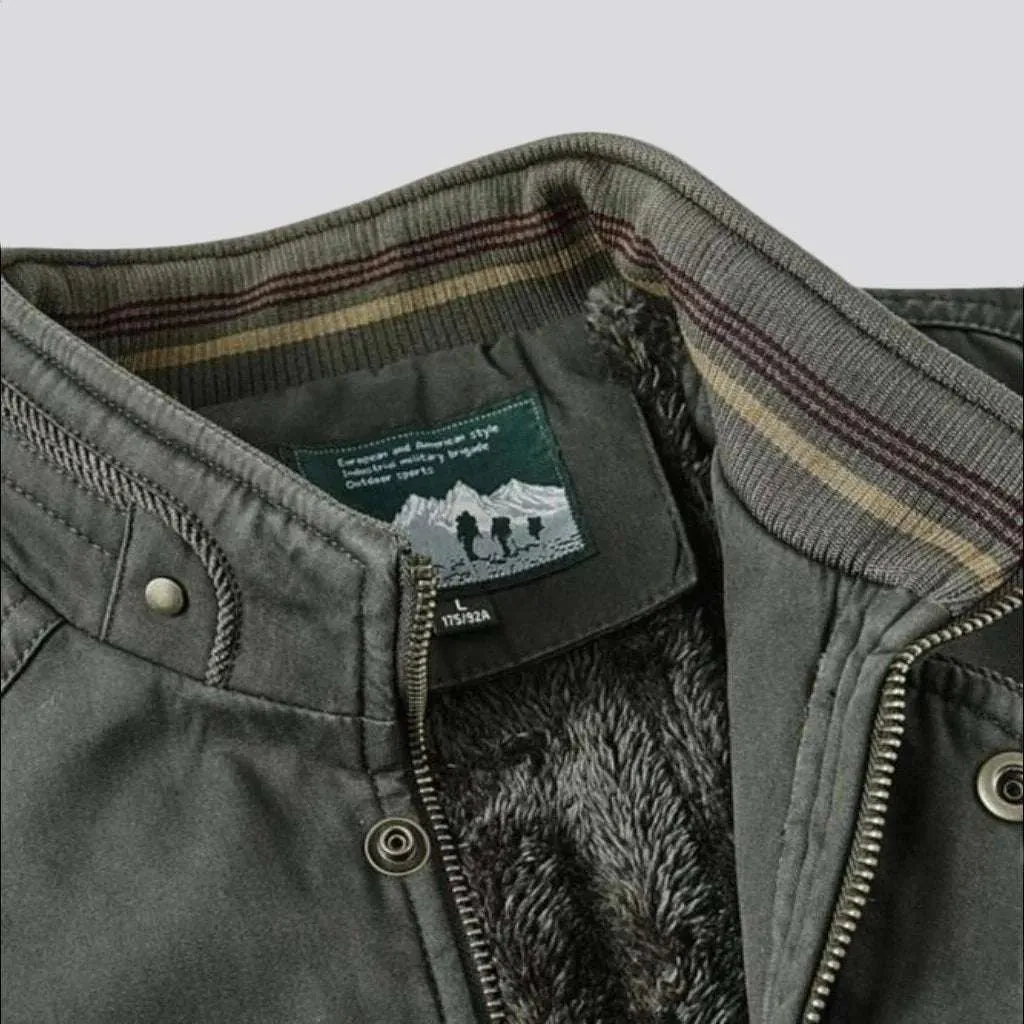 Bomber color denim jacket for men