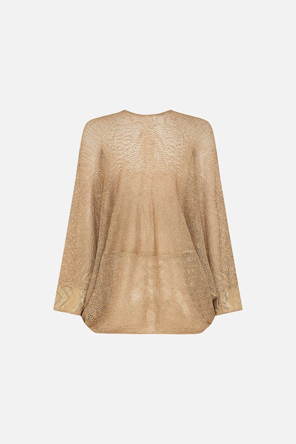 CAMILLA | VALLEY OF THE KINGS RELAXED V NECK KNIT POINTELLE TOP