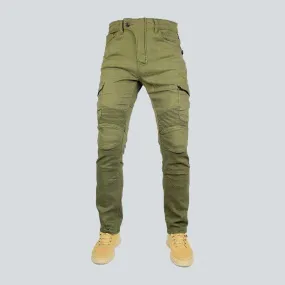 Cargo slim biker denim pants