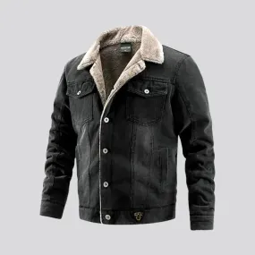 Casual light sanded men's denim jacket