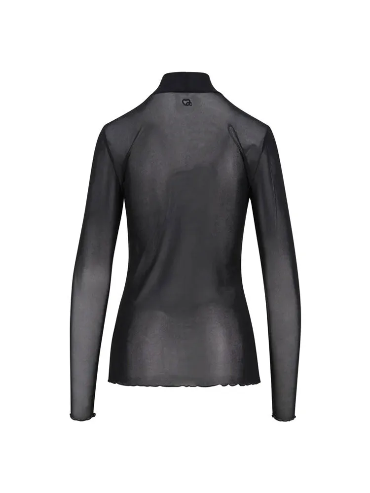 CC Heart Eve Mesh Turtleneck Black