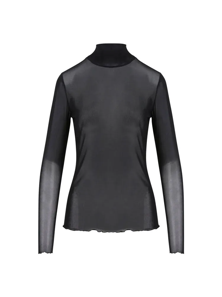 CC Heart Eve Mesh Turtleneck Black