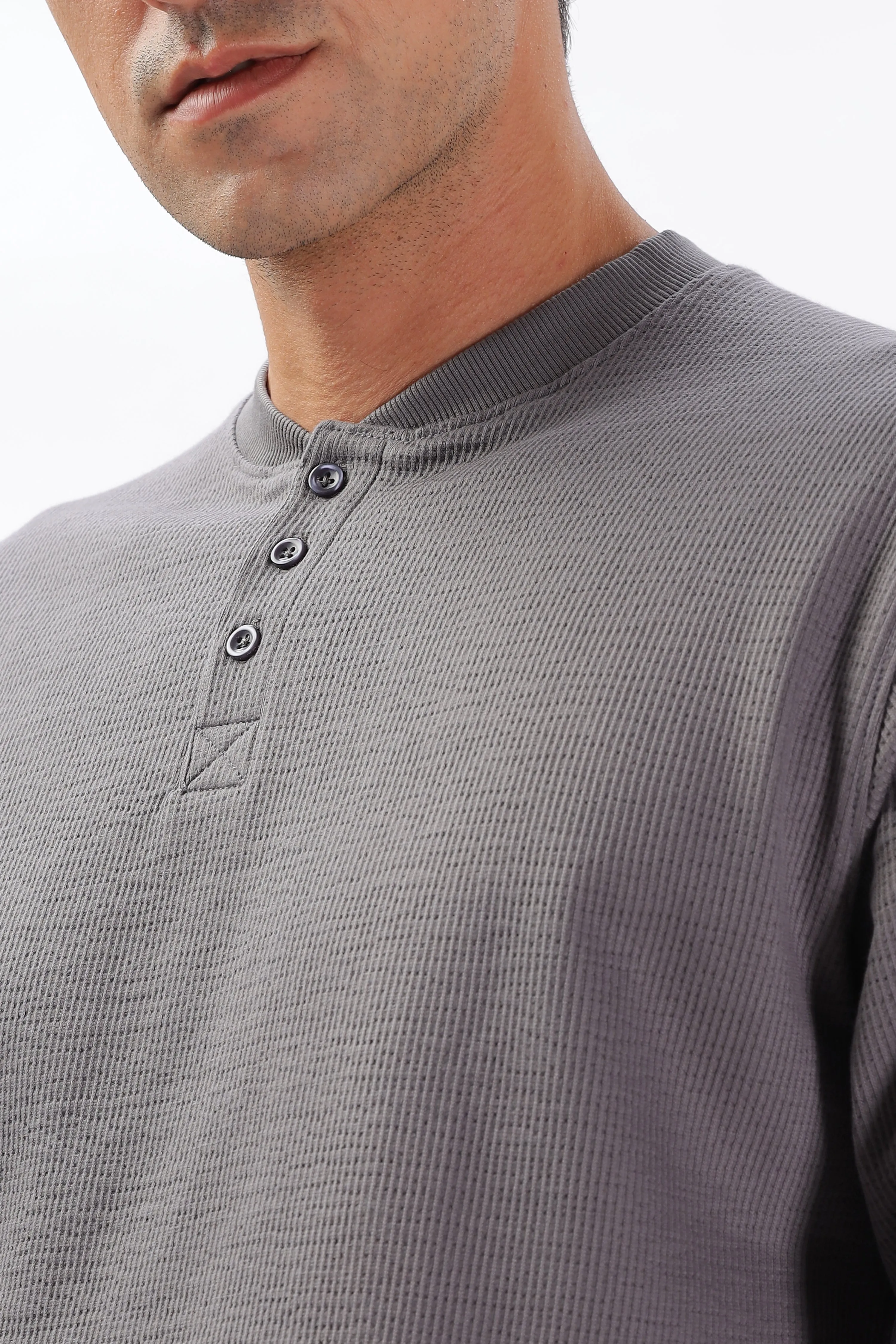 Classic Henley T-Shirt: Gray