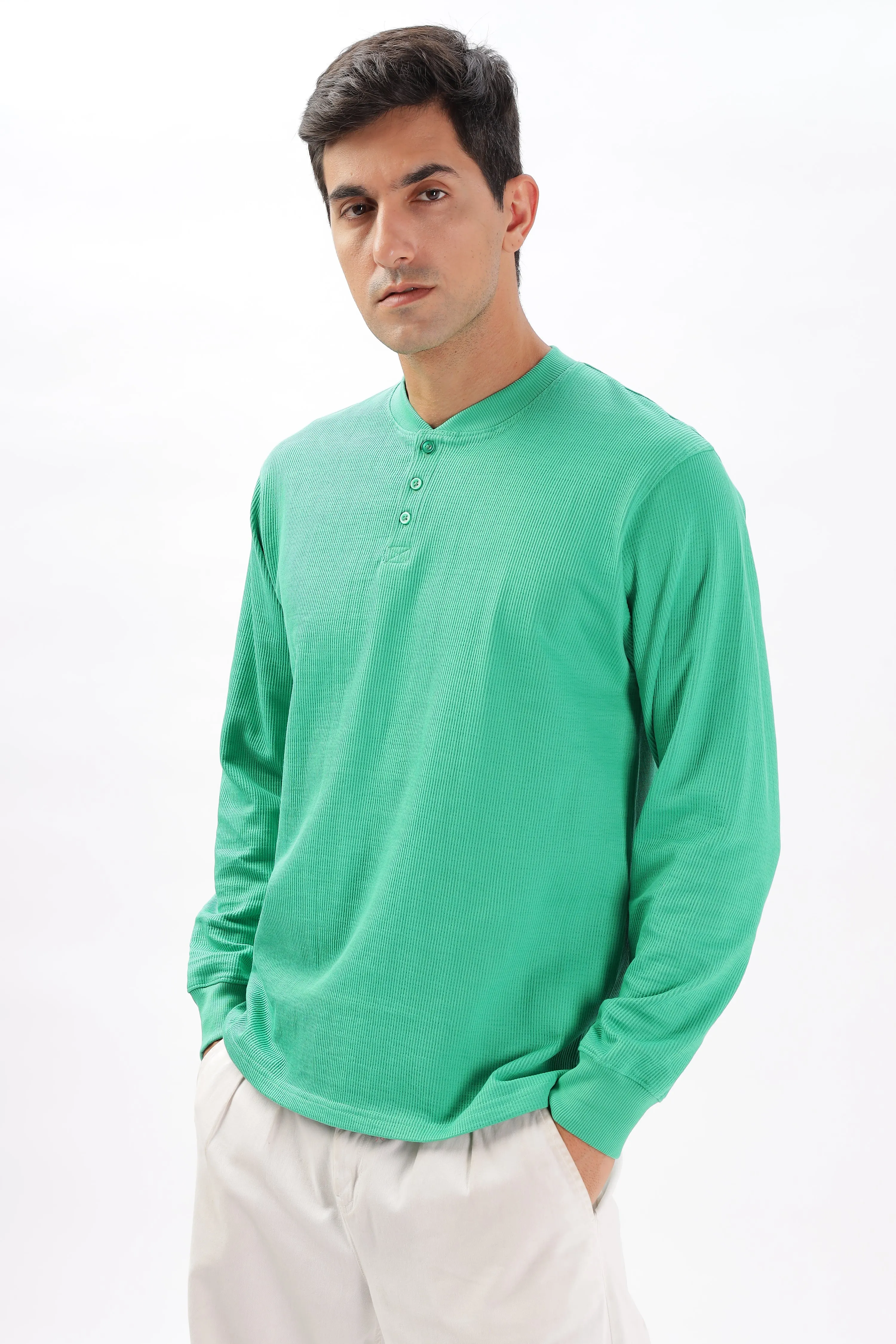 Classic Henley T-Shirt: Green