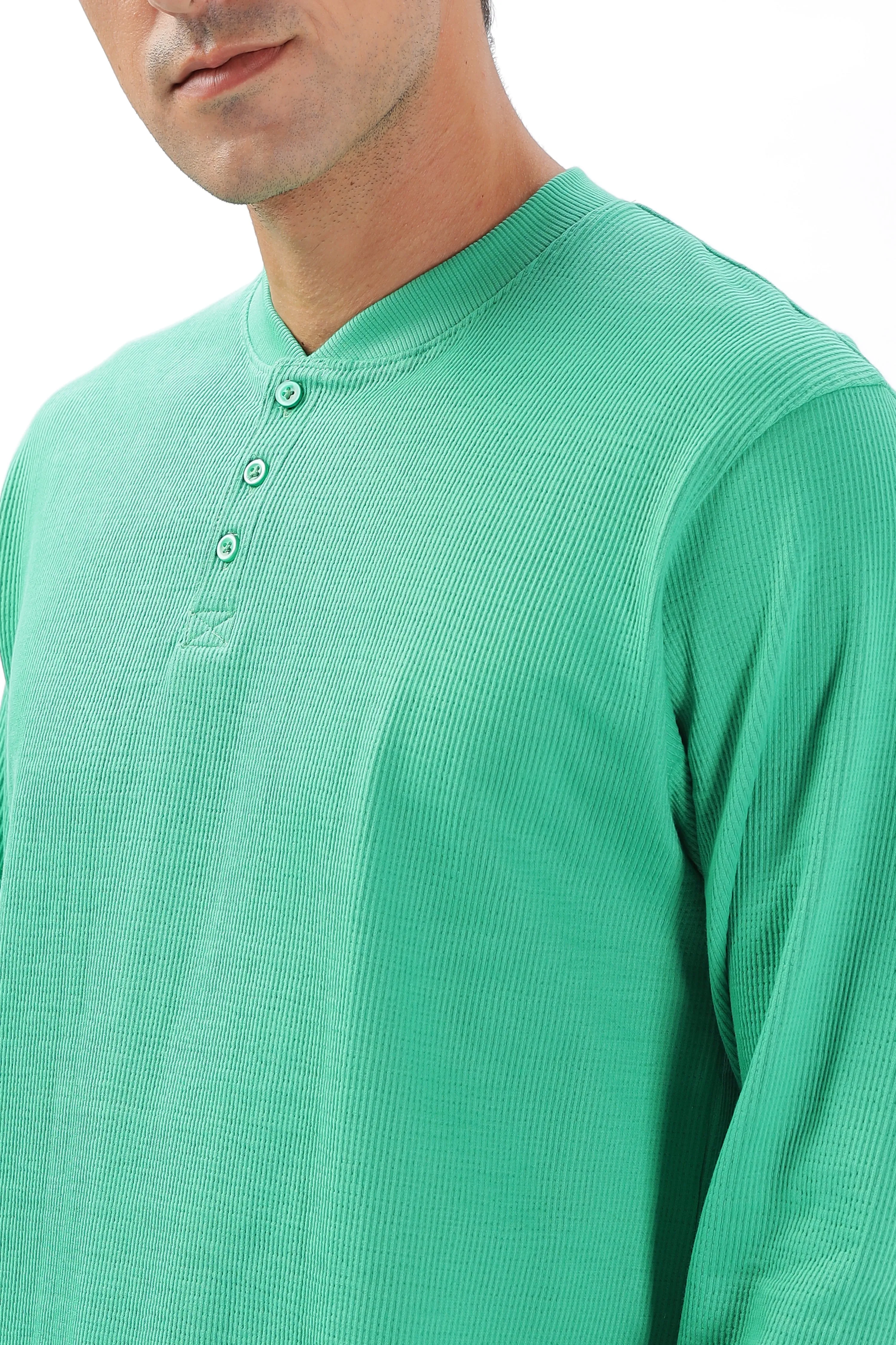 Classic Henley T-Shirt: Green