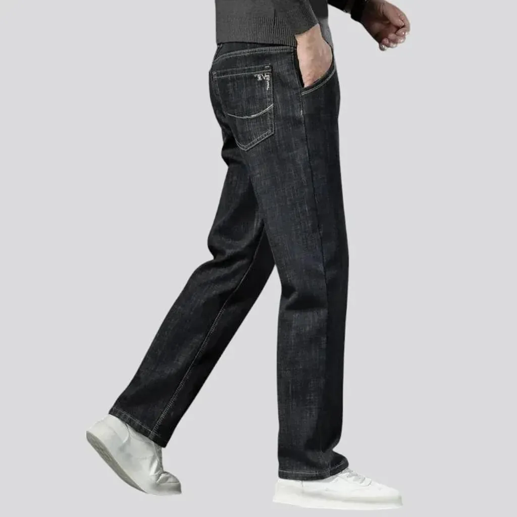 Classic warm elastic men's jeans