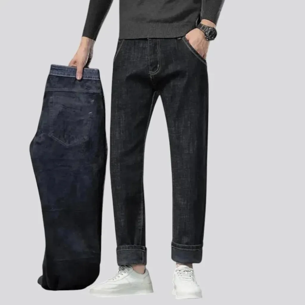 Classic warm elastic men's jeans