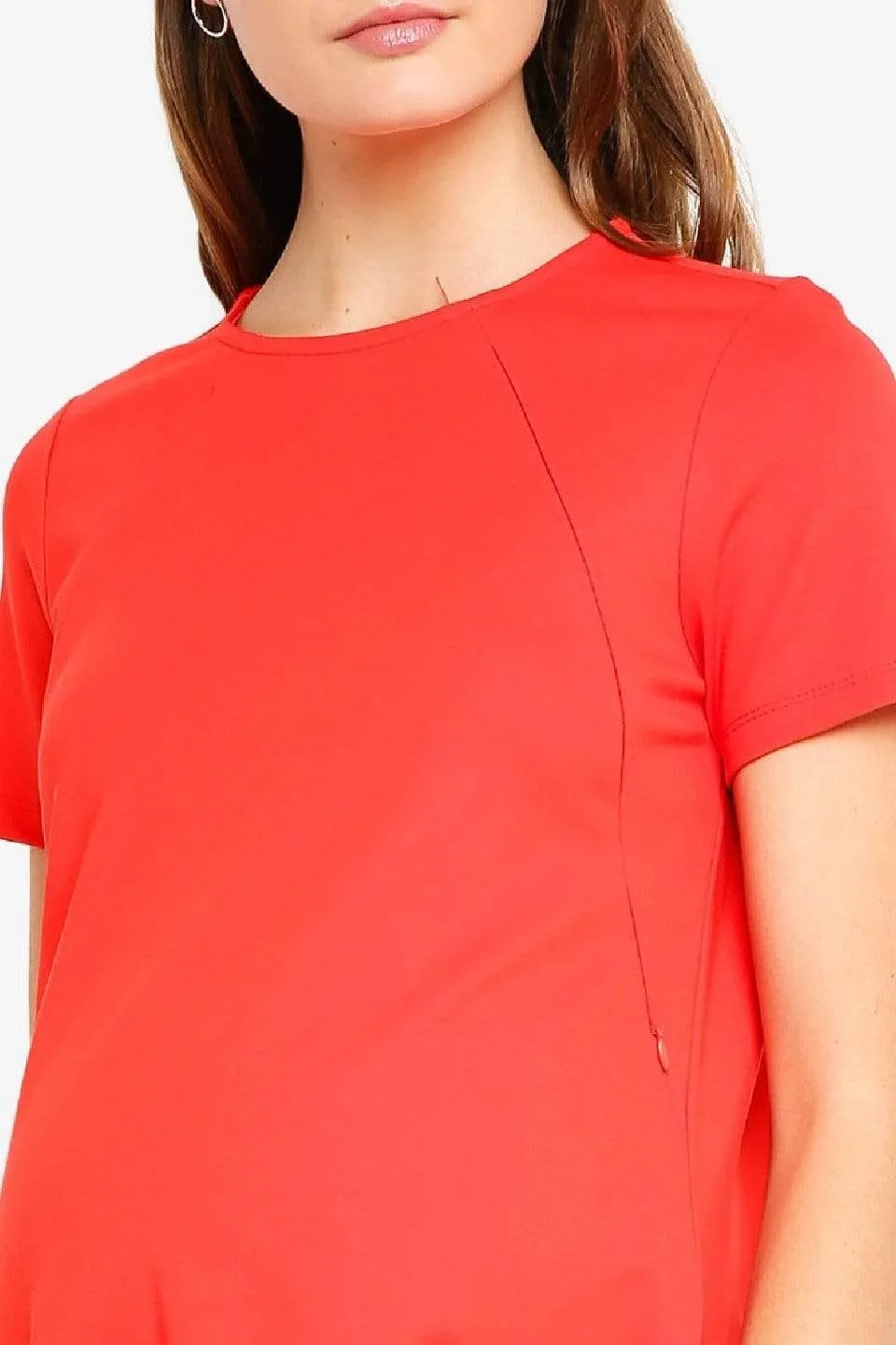 Cynthia Short Sleeve Maternity Dress Coral