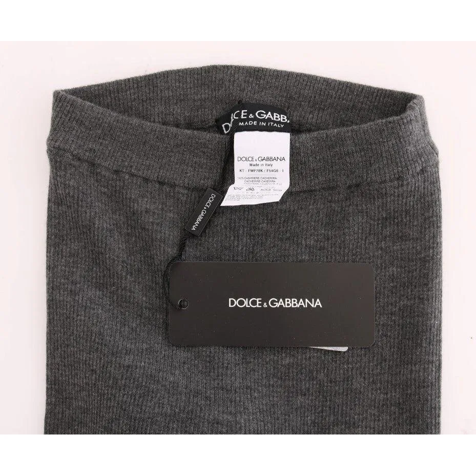 Dolce & Gabbana Chic Gray High Waist Cashmere Tights Pants