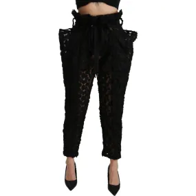 Dolce & Gabbana Chic Tapered High Waist Lace Pants