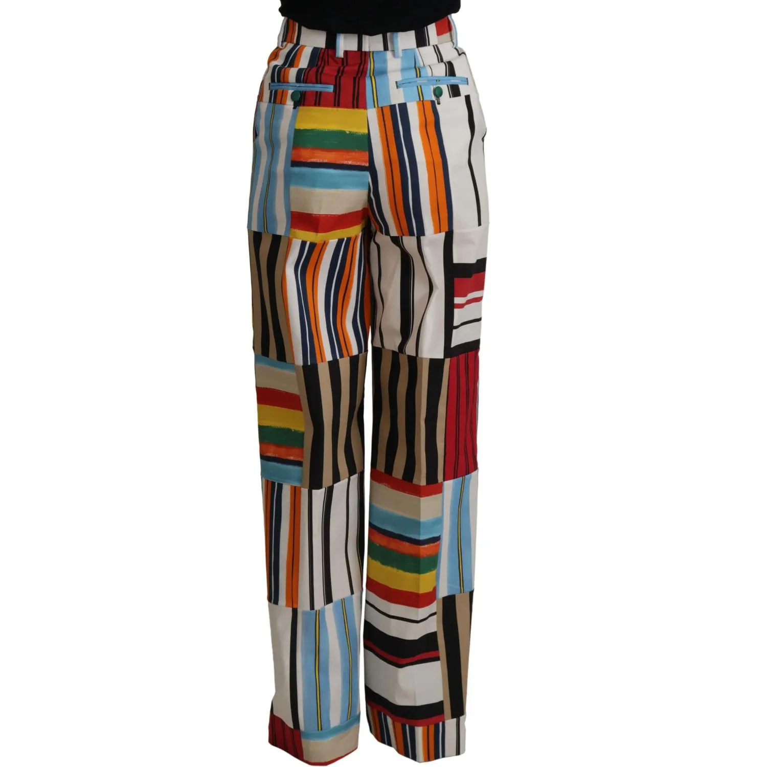 Dolce & Gabbana Elegant High Waist Striped Trousers