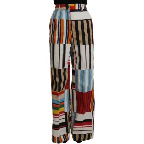 Dolce & Gabbana Elegant High Waist Striped Trousers