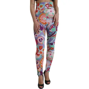 Dolce & Gabbana Enchanting Floral Print High-Waist Leggings