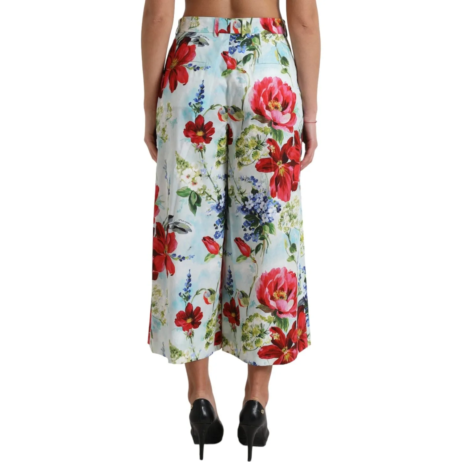 Dolce & Gabbana Floral High Waist Wide Leg Pants