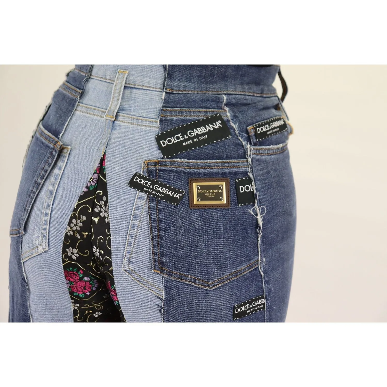 Dolce & Gabbana High-Waist Multicolor Wide-Cut Jeans