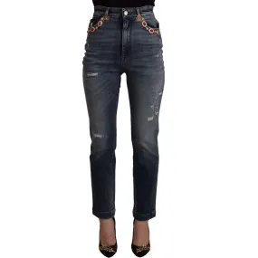 Dolce & Gabbana High Waist Skinny Designer Jeans in Blue