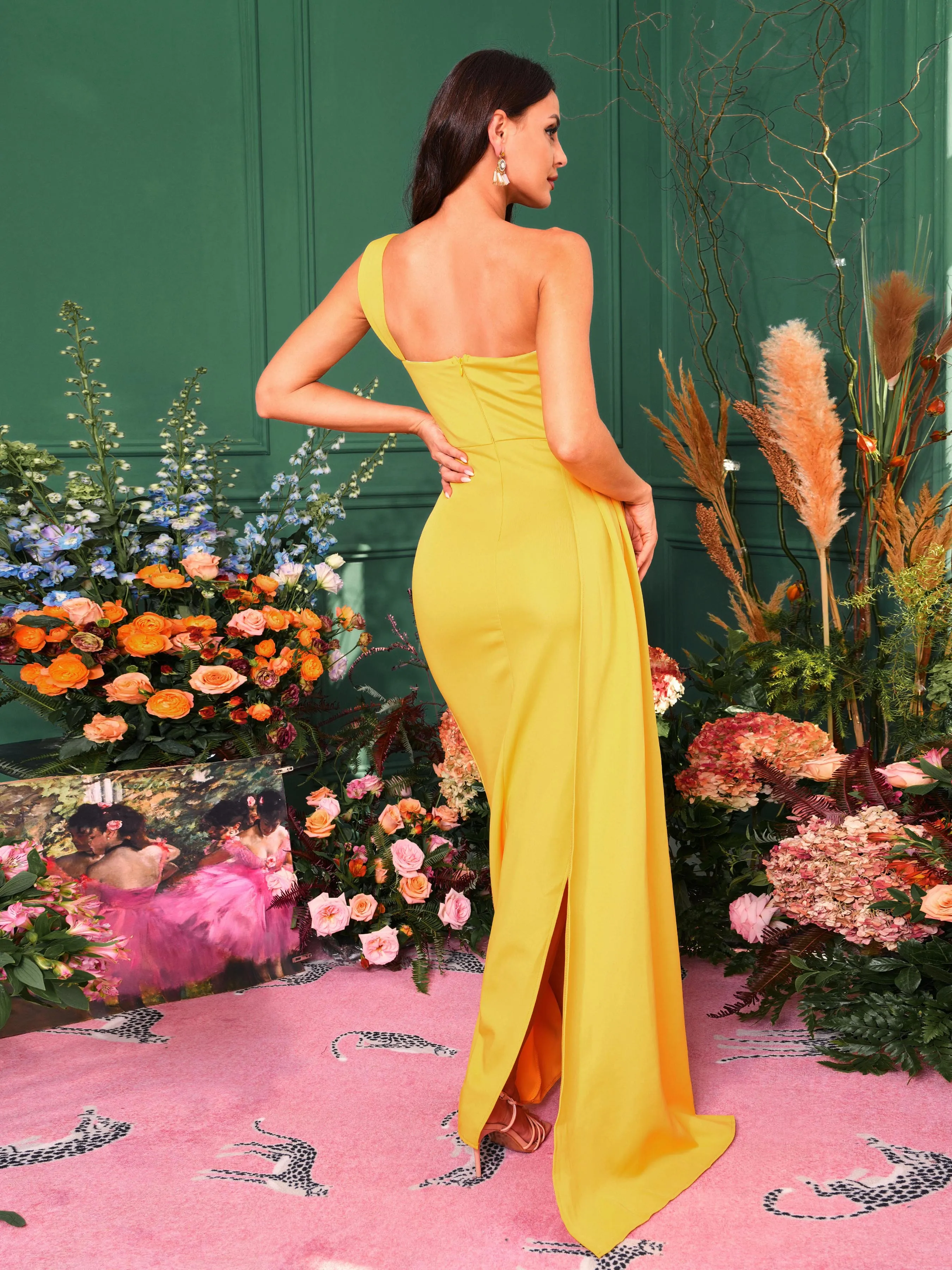 Draping Maxi Prom Dress XJ1050