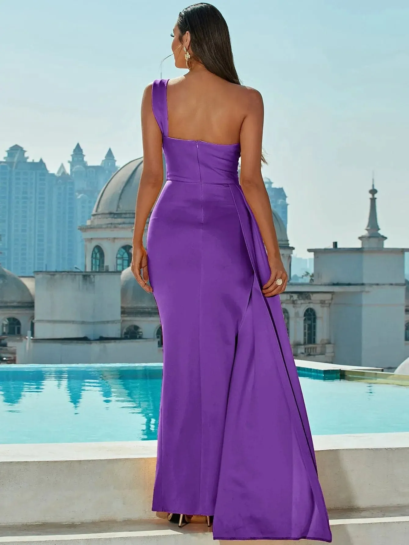 Draping Maxi Prom Dress XJ1050