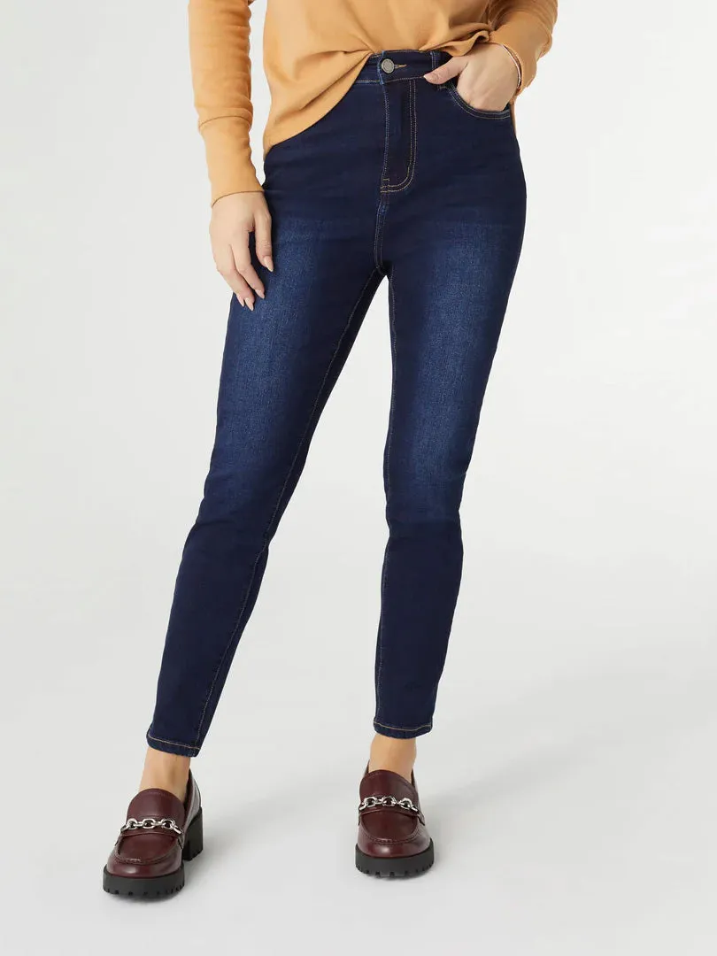 EverStretch High Rise Skinny Ankle- Indigo Dark Denim