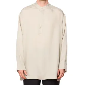 FEAR OF GOD Cement Long Sleeve Silk Henley Concealed Placket Shirt NEW L