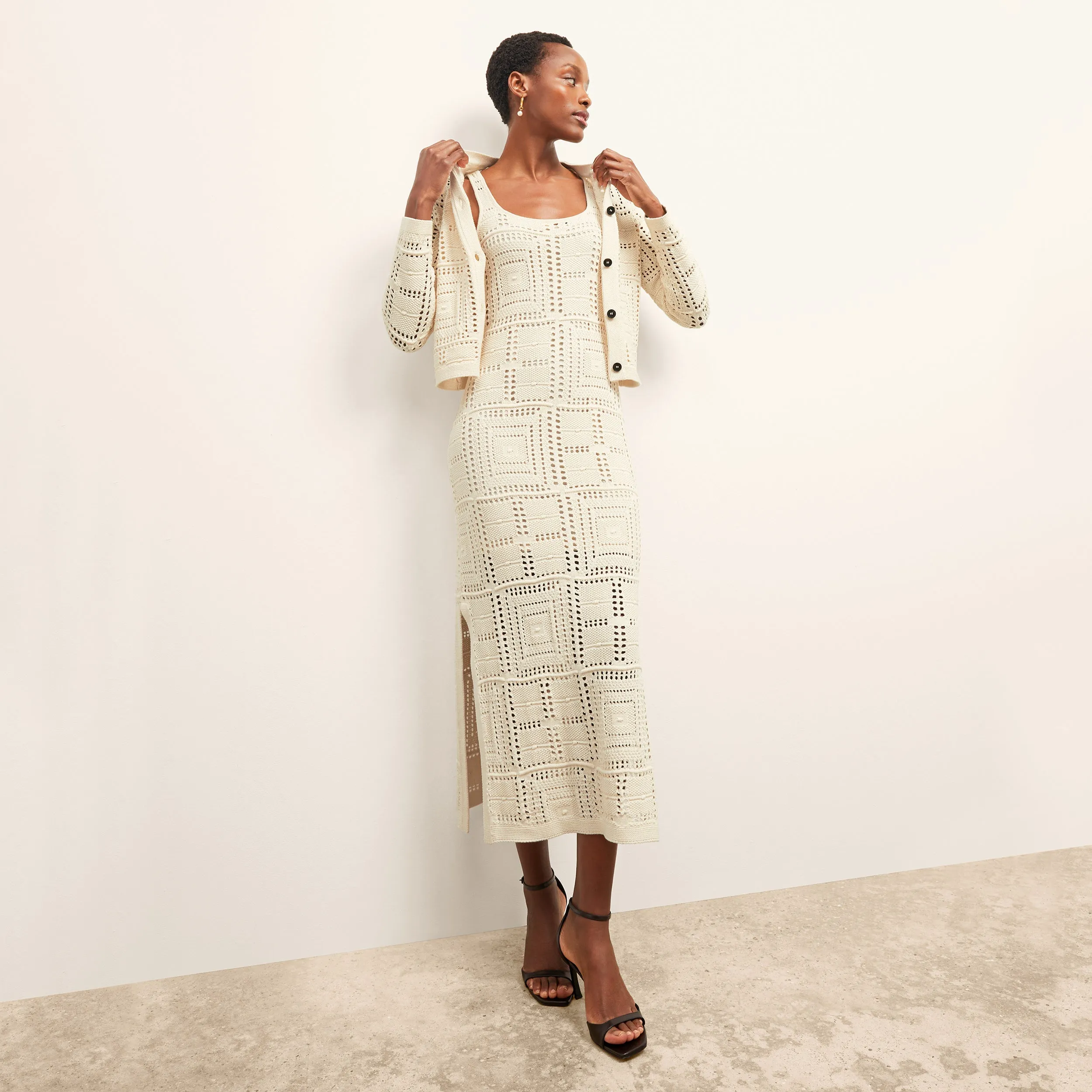 Fina Dress - Crochet Knit :: Natural