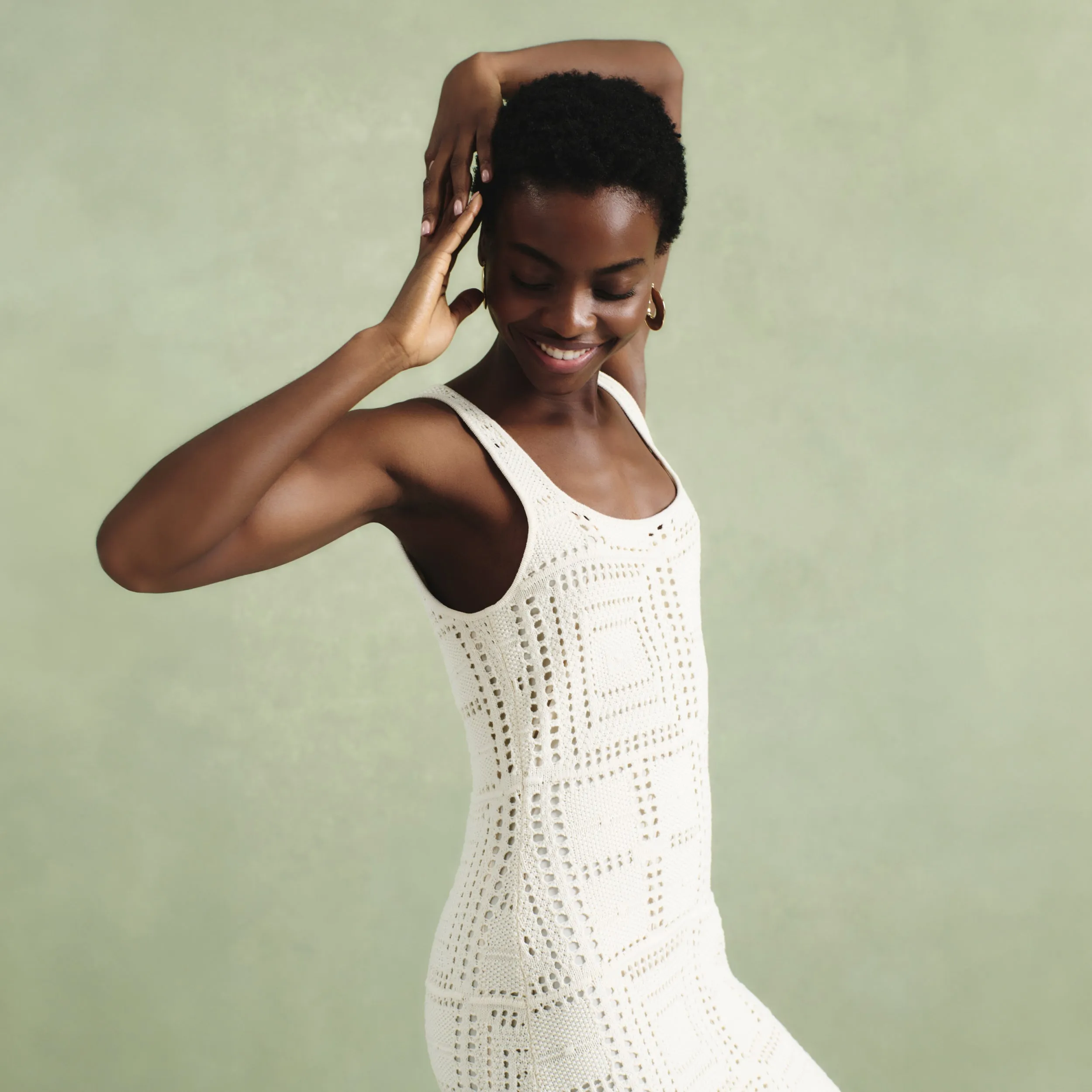 Fina Dress - Crochet Knit :: Natural