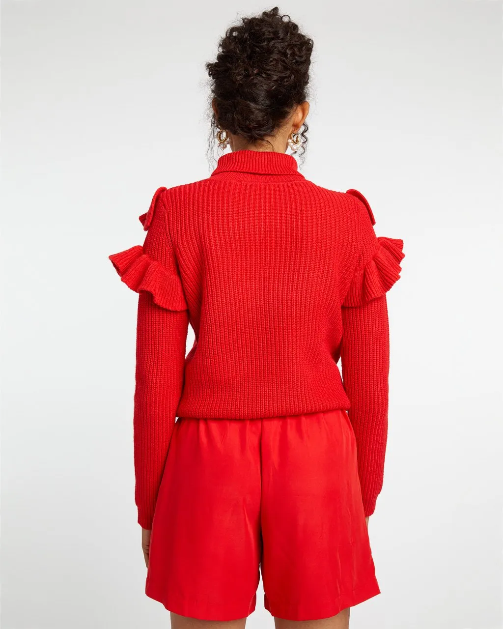 Frill Turtleneck - Red