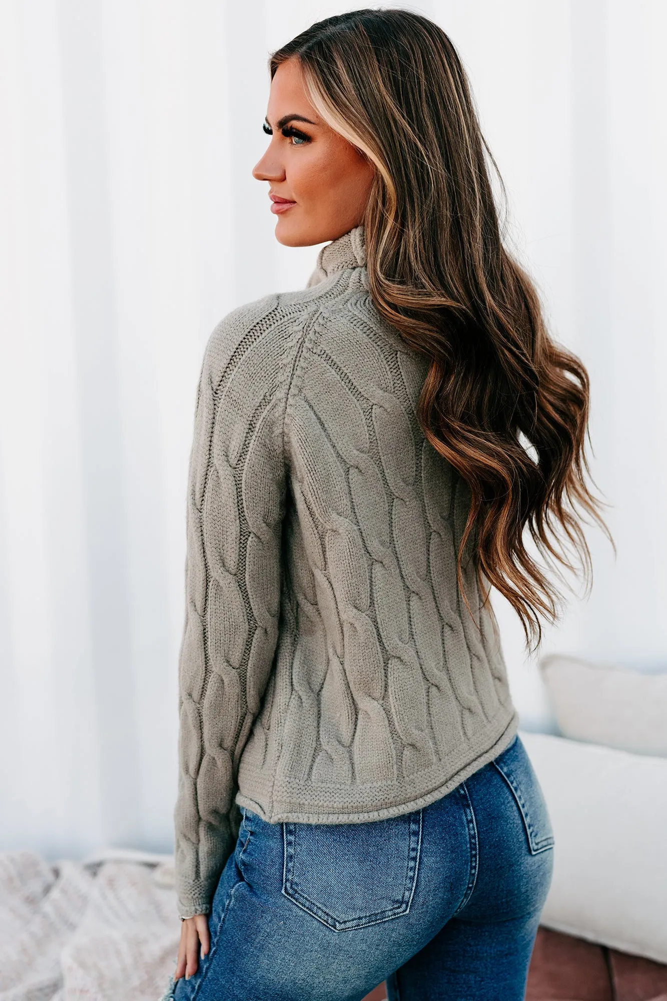 Frosty Mornings Turtle Neck Sweater (Sage)