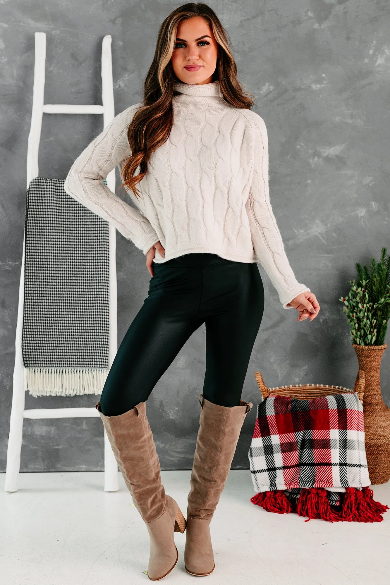 Frosty Mornings Turtleneck Sweater (Almond)