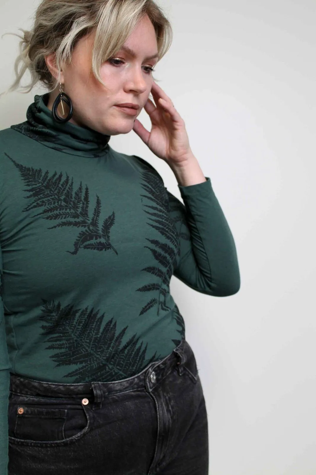 Green Fern Turtleneck