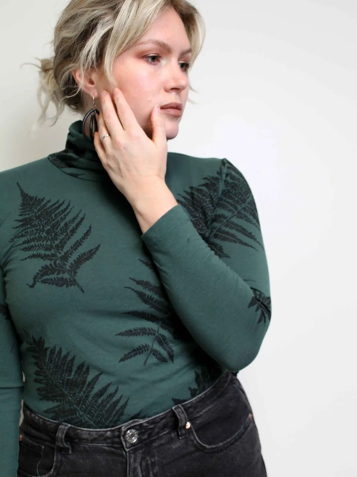 Green Fern Turtleneck