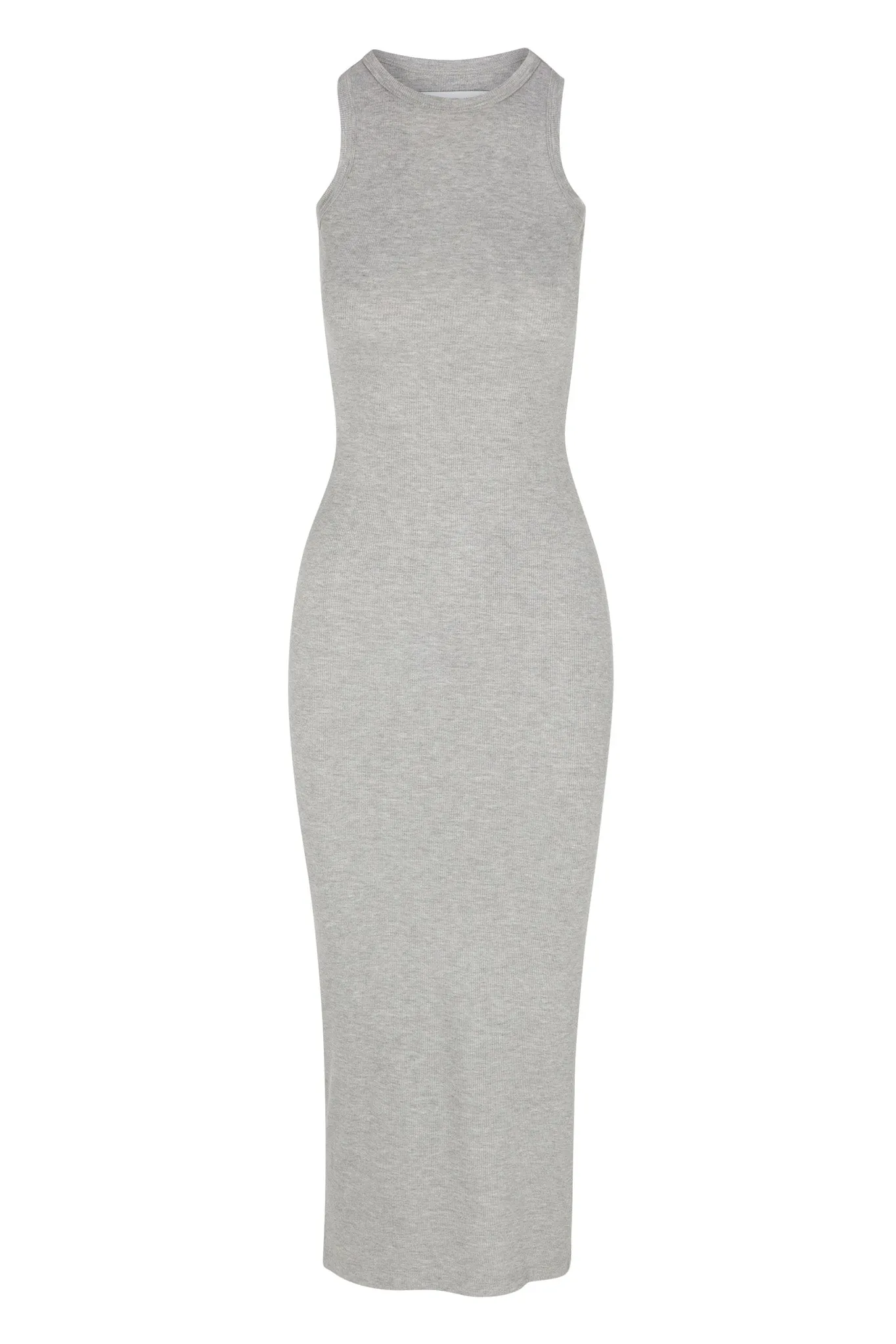 Heather Grey Rib Racer Maxi Dress