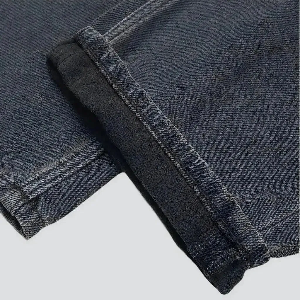 Heavyweight men's dark jeans