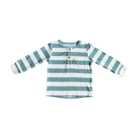 Iceberg Stripe Long Sleeve Henley Shirt