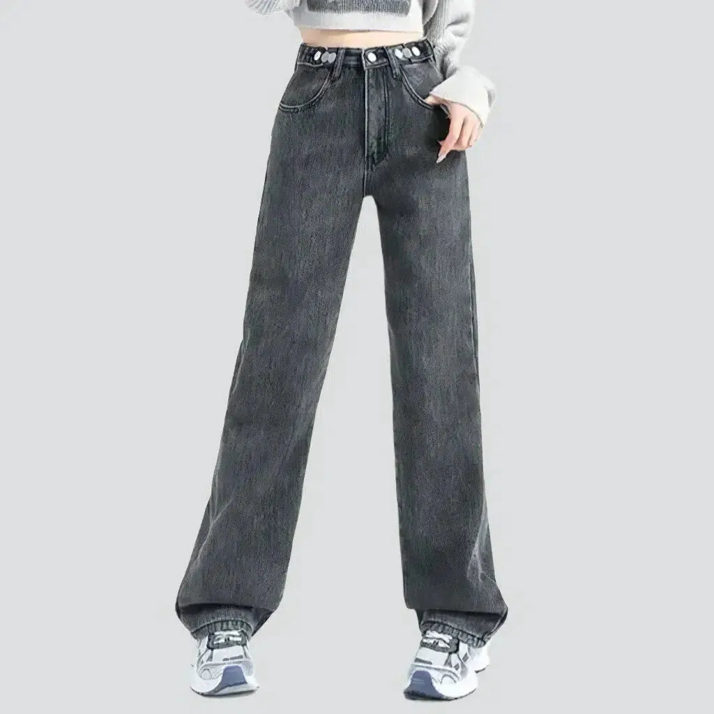 Insulated floor-length jeans